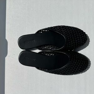 Old Navy Black Woven Mules